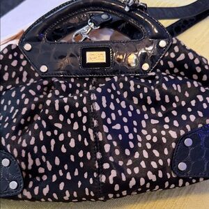 Donald J. Pliner Black and Pink Shoulder Bag